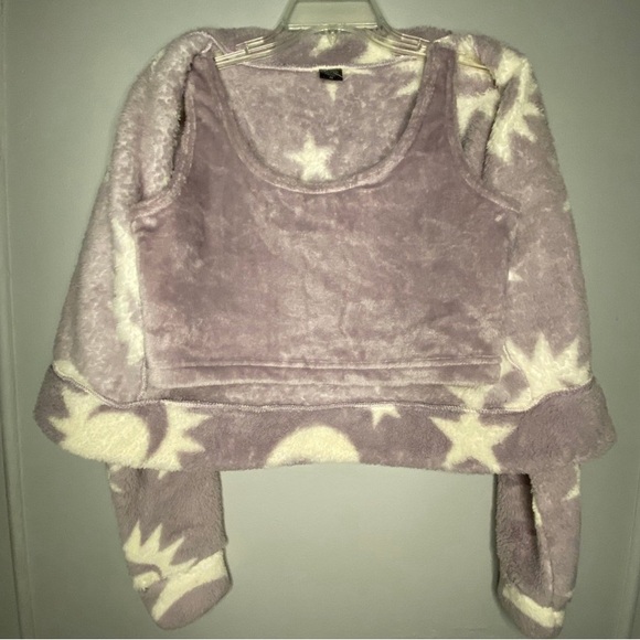 COLD CRUSH 2pc Moon Star Plush Crop Tank Sweater M - Picture 3 of 5